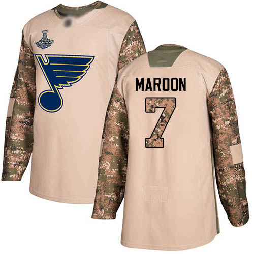 Blues #7 Patrick Maroon Camo Authentic 2017 Veterans Day Stanley Cup Champions Stitched Hockey Jersey