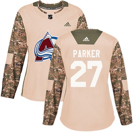 Women's Colorado Avalanche #27 Scott Parker Adidas Authentic Veterans Day Practice Camo Jersey