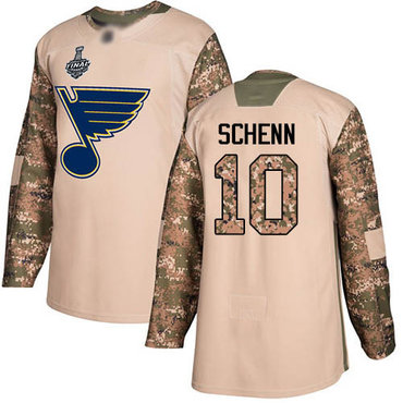 Blues #10 Brayden Schenn Camo Authentic 2017 Veterans Day Stanley Cup Final Bound Stitched Hockey Jersey