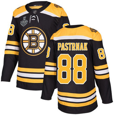 Men's Boston Bruins #88 David Pastrnak Black Home Authentic 2019 Stanley Cup Final Bound Stitched Hockey Jersey