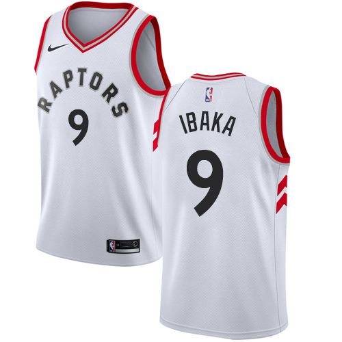 Raptors #9 Serge Ibaka White Women's Basketball Swingman Association Edition Jersey