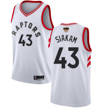 Raptors #43 Pascal Siakam White 2019 Finals Bound Women's Basketball Swingman Association Edition Jersey