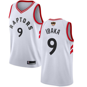 Raptors #9 Serge Ibaka White 2019 Finals Bound Youth Basketball Swingman Association Edition Jersey