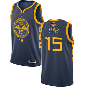 Warriors #15 Damian Jones Navy 2019 Finals Bound Basketball Swingman City Edition 2018-19 Jersey