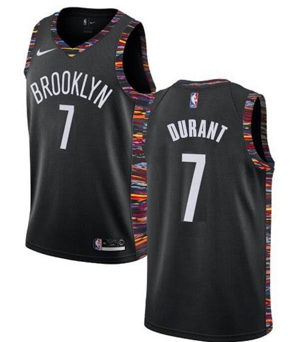 Mens Brooklyn Nets #7 Kevin Durant Nike Black City Edition 2019-20 Jersey