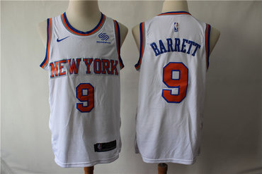 Knicks 9 R.J. Barrett White City Edition Nike Swingman Jersey