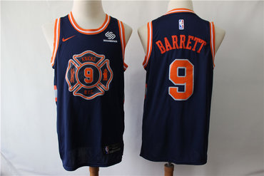 Knicks 9 R.J. Barrett Navy City Edition Nike Swingman Jersey