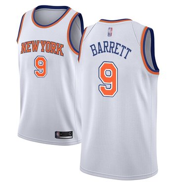 Youth Knicks #9 R.J. Barrett White Basketball Swingman Statement Edition Jersey