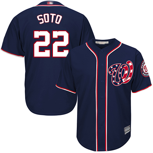 Youth Nationals #22 Juan Soto Blue Cool Base Stitched Baseball Jersey