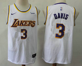 Men's Los Angeles Lakers #3 Anthony Davis 2019 White Nike Swingman Wish Stitched NBA Jersey