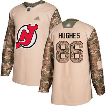 Devils #86 Jack Hughes Camo Authentic 2017 Veterans Day Stitched Hockey Jersey