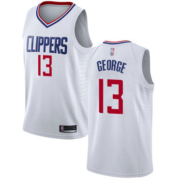 Clippers #13 Paul George White Basketball Swingman Association Edition Jersey