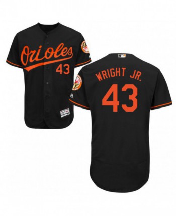 Men's Majestic Baltimore Orioles #43 Mike Wright Jr. Authentic Black Alternate Flex Base Jersey