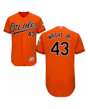 Men's Majestic Baltimore Orioles #43 Mike Wright Jr. Authentic Orange Alternate Flex Base Jersey