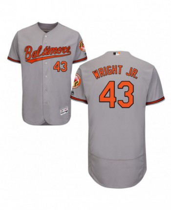 Men's Majestic Baltimore Orioles #43 Mike Wright Jr. Authentic Gray Road Flex Base Jersey