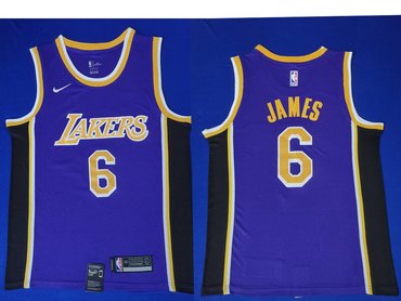 Nike Los Angeles Lakers #6 LeBron James Purple NBA Swingman Statement Edition Jersey