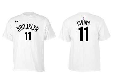 Brooklyn Nets 11 Kyrie Irving White Nike T-Shirt