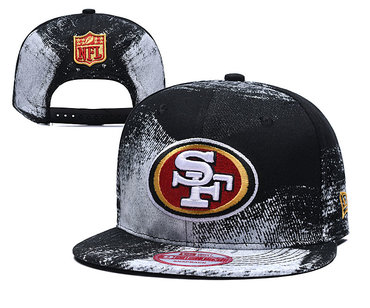 49ers Team Logo Black White Adjustable Hat YD