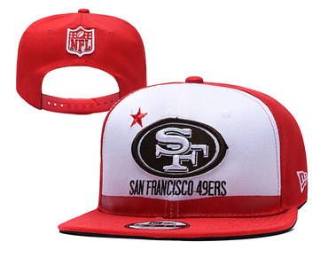 49ers Team Logo White Red 2019 Draft Adjustable Hat YD