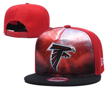 Falcons Team Logo Red Black Adjustable Leather Hat TX