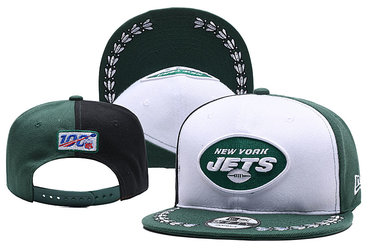 Jets Team Logo Green Black 2019 Draft Adjustable Hat YD