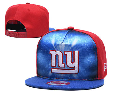 New York Giants Team Logo Royal Red Adjustable Leather Hat TX1