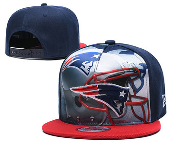 Patriots Team Logo Navy Red Adjustable Leather Hat TX