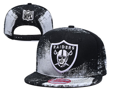 Raiders Team Logo Black White Adjustable Hat YD