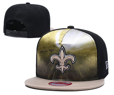 Saints Team Logo Black Adjustable Leather Hat TX