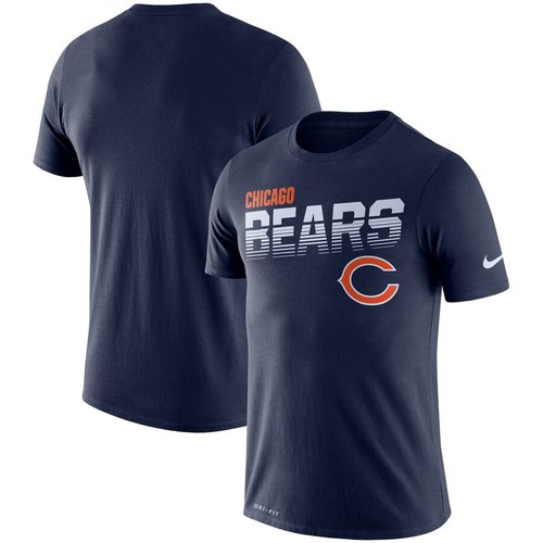 Chicago Bears Nike Sideline Line of Scrimmage Legend Performance T Shirt Navy