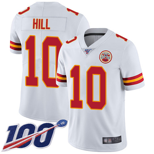 Kansas City Chiefs #10 Tyreek Hill White Men's Stitched Football 100th Season Vapor Limited Jersey