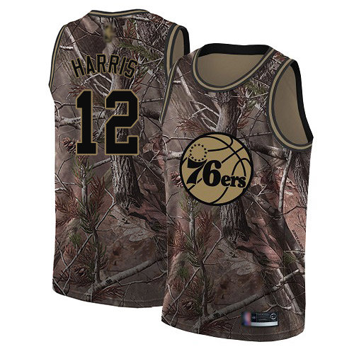 76ers #12 Tobias Harris Camo Basketball Swingman Realtree Collection Jersey