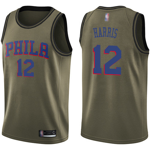 76ers #12 Tobias Harris Green Basketball Swingman Salute to Service Jersey