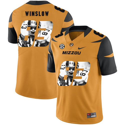 Missouri Tigers 83 Kellen Winslow Gold Nike Fashion College Football Jersey