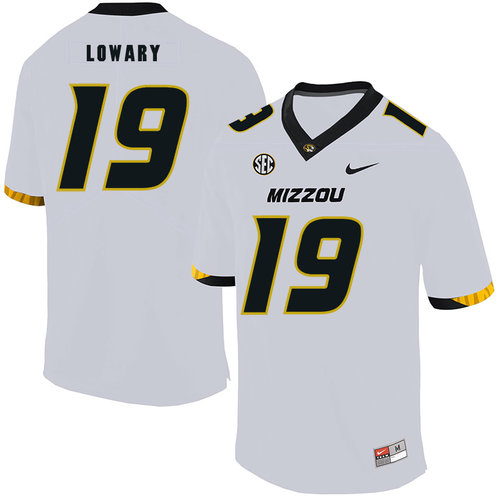 Missouri Tigers 19 Jack Lowary White Nike College Football Jersey