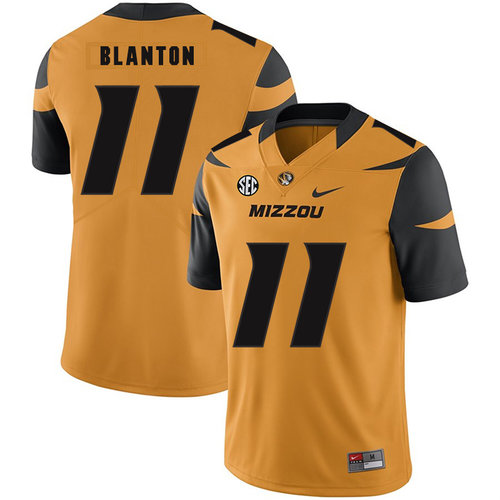 Missouri Tigers 11 Kendall Blanton Gold Nike College Football Jersey