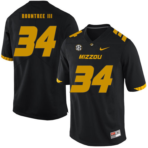 Missouri Tigers 34 Larry Rountree III Black Nike College Football Jersey