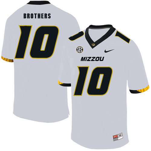 Missouri Tigers 10 Kentrell Brothers White Nike College Football Jersey