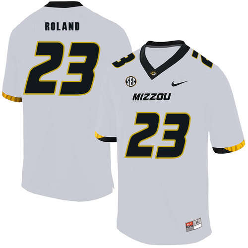 Missouri Tigers 23 Johnny Roland White Nike College Football Jersey