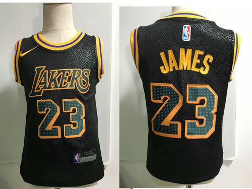 Los Angeles Lakers #23 LeBron James Black Toddlers Jersey