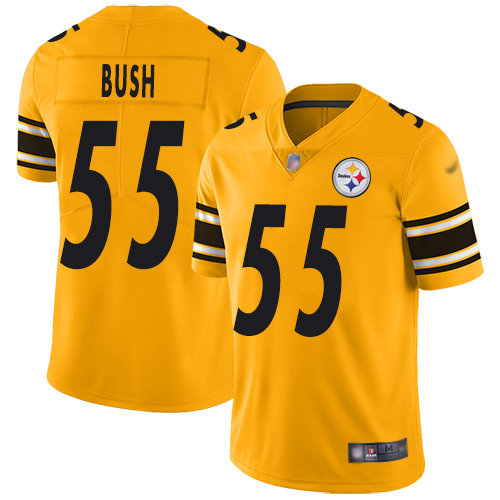 Steelers #55 Devin Bush Gold Men's Stitched Football Limited Inverted Legend Jersey