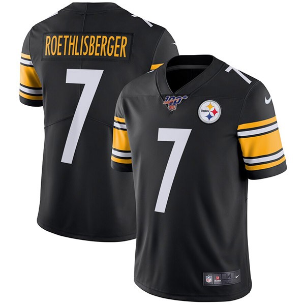 Nike Steelers 7 Ben Roethlisberger Black 100th Season Vapor Untouchable Limited Jersey