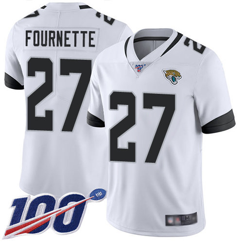 Jaguars #27 Leonard Fournette White Men's Stitched Football 100th Season Vapor Limited Jersey