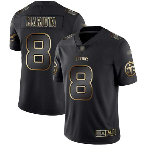 Titans #8 Marcus Mariota Black Gold Men's Stitched Football Vapor Untouchable Limited Jersey