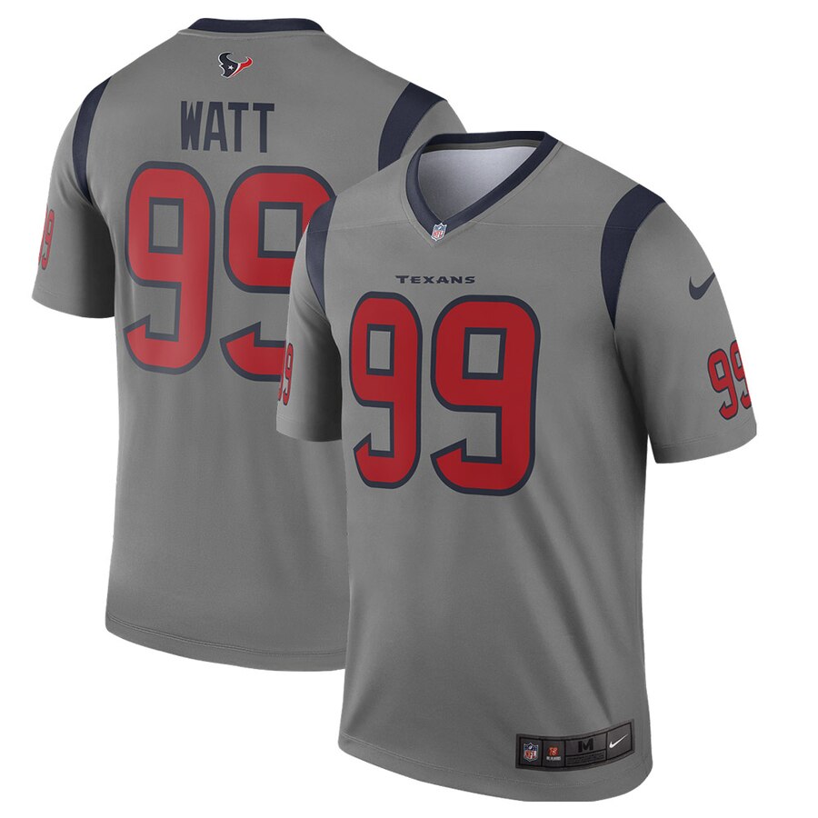 Nike Houston Texans 99 J.J. Watt Gray Inverted Legend Jersey