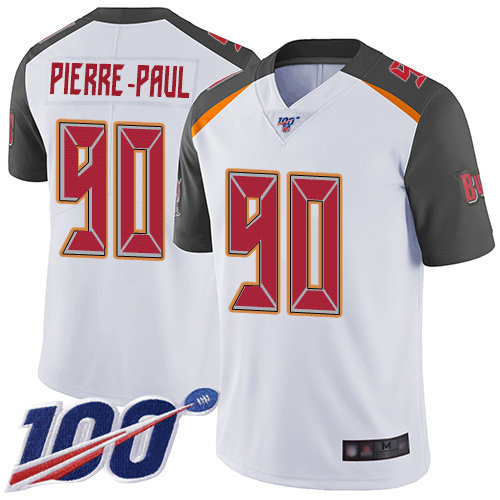 Nike Buccaneers #90 Jason Pierre-Paul White Men's Stitched NFL 100th Season Vapor Limited Jersey