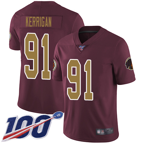 Nike Redskins #91 Ryan Kerrigan Burgundy Red Alternate Men's Stitched NFL 100th Season Vapor Limited Jersey