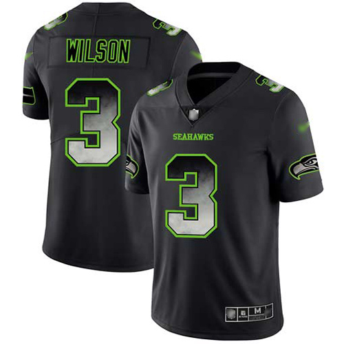 Nike Seahawks #3 Russell Wilson Black Men's Stitched NFL Vapor Untouchable Limited Smoke Fashion Jersey