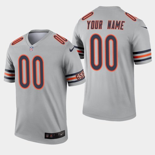 Men's Nike Chicago Bears Custom Inverted Legend Silver NFL Jersey