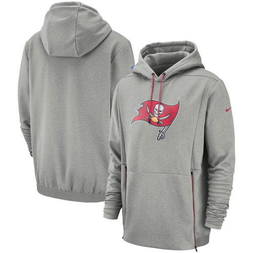 Tampa Bay Buccaneers Nike Sideline Performance Player Pullover Hoodie Gray